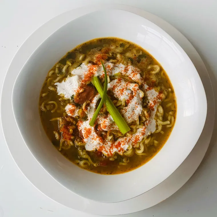 Тарелка мясной солянки с зеленью